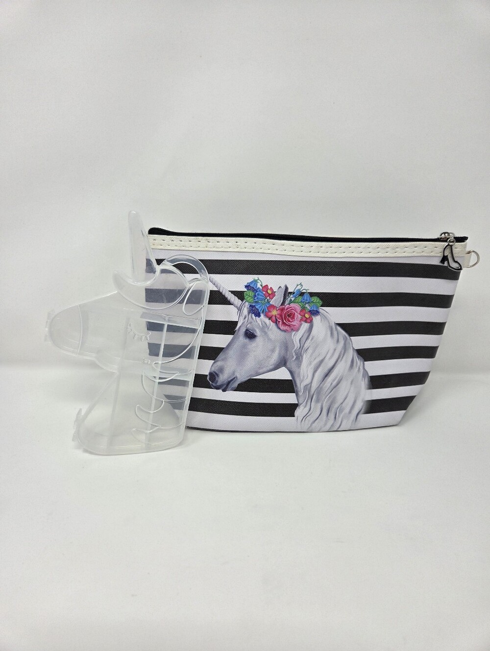 Unicorn Cosmetic Bag With Unicorn Shaped Jewelry Organizer